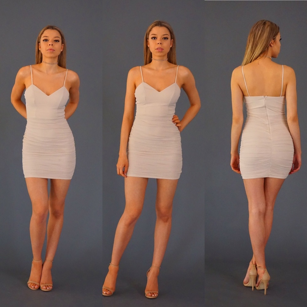 Sexy nude mini dress